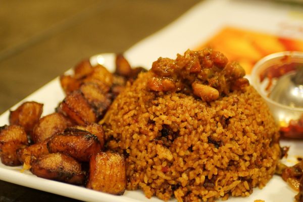 Riz au gras et viande de bœuf