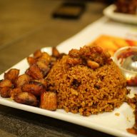 Riz au gras et viande de bœuf